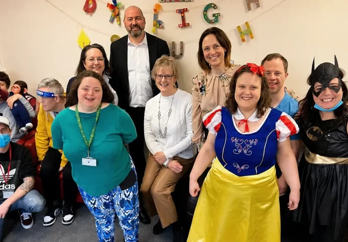 A group of people having fun and wearing fancy dress costumes