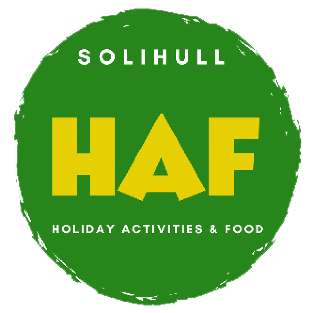 A green and yellow logo promoting HAF