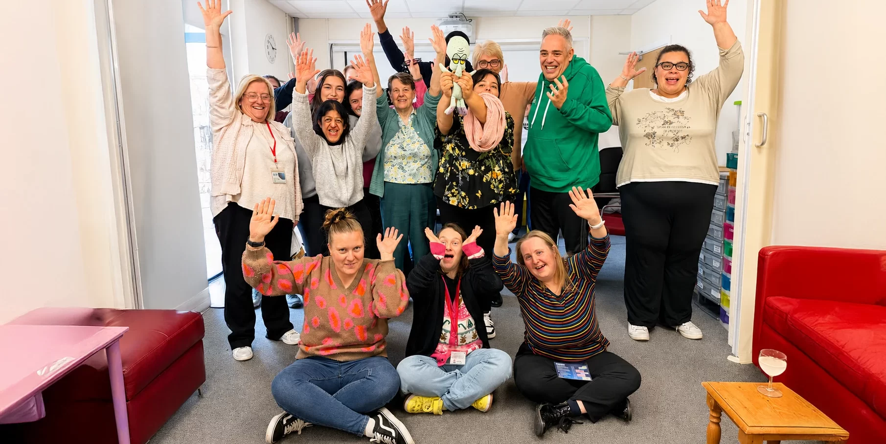 service users and staff at daylight south cheering